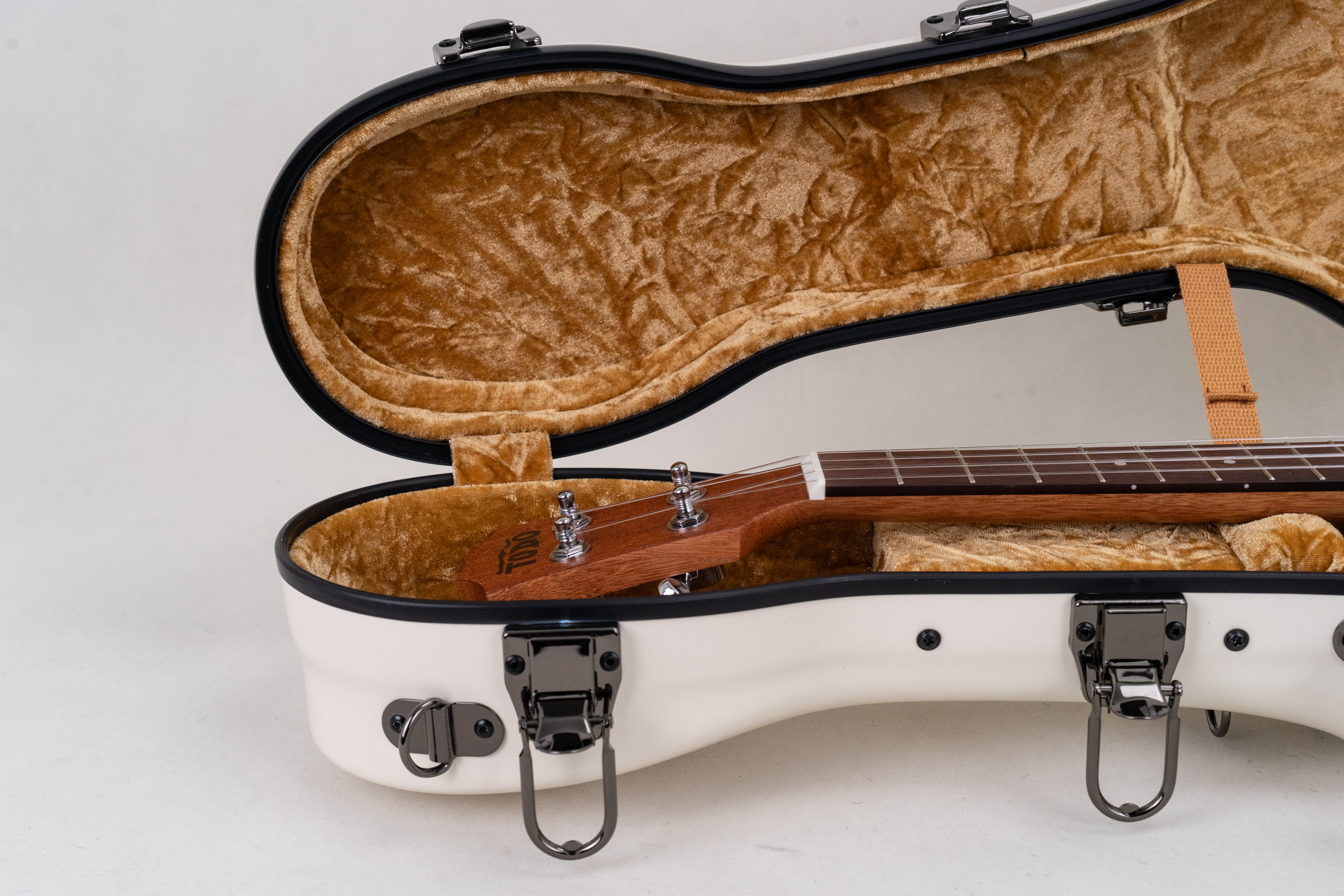 Premium Fiberglas Bariton Ukulele-Koffer  - Weiß